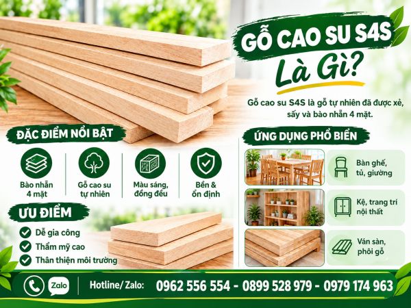 Gỗ Cao Su S4S Là Gì? Đặc Điểm, Ưu Điểm Và Ứng Dụng